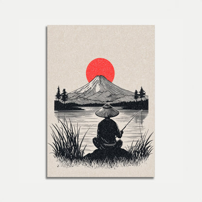 Fiskerman ved Mount Fuji plakat