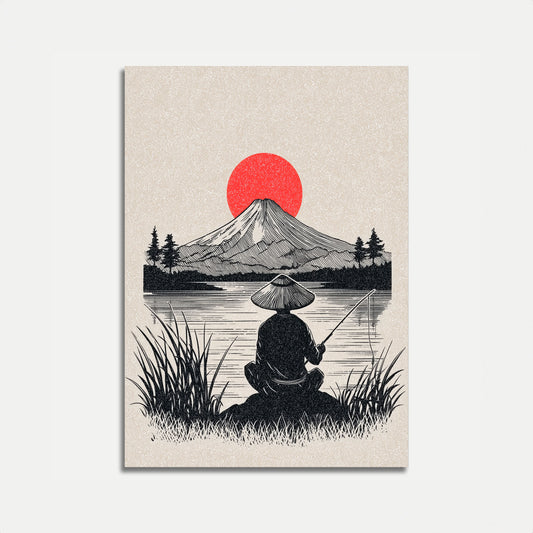 Fiskerman ved Mount Fuji plakat