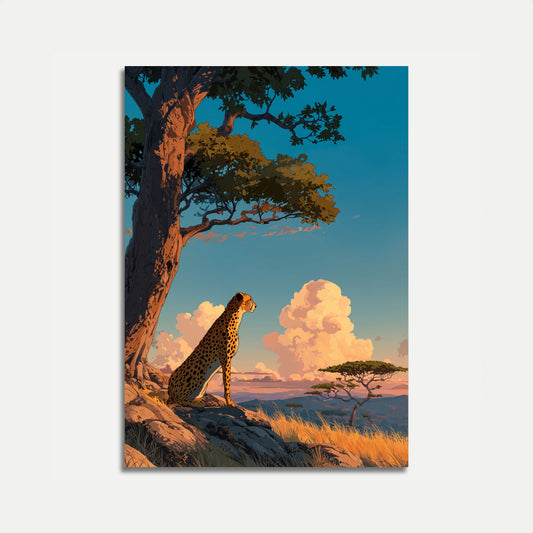 Savanna Sunset Cheetah Poster
