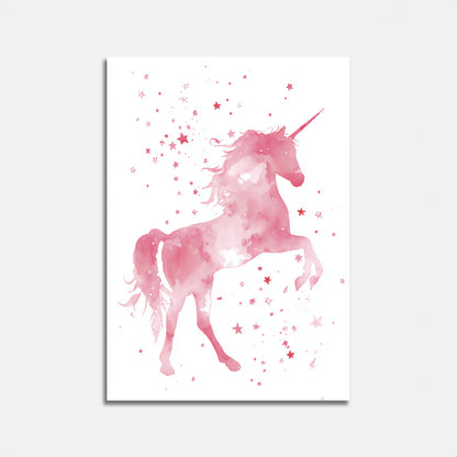 Poster dell'Unicorno Rosa Stellato