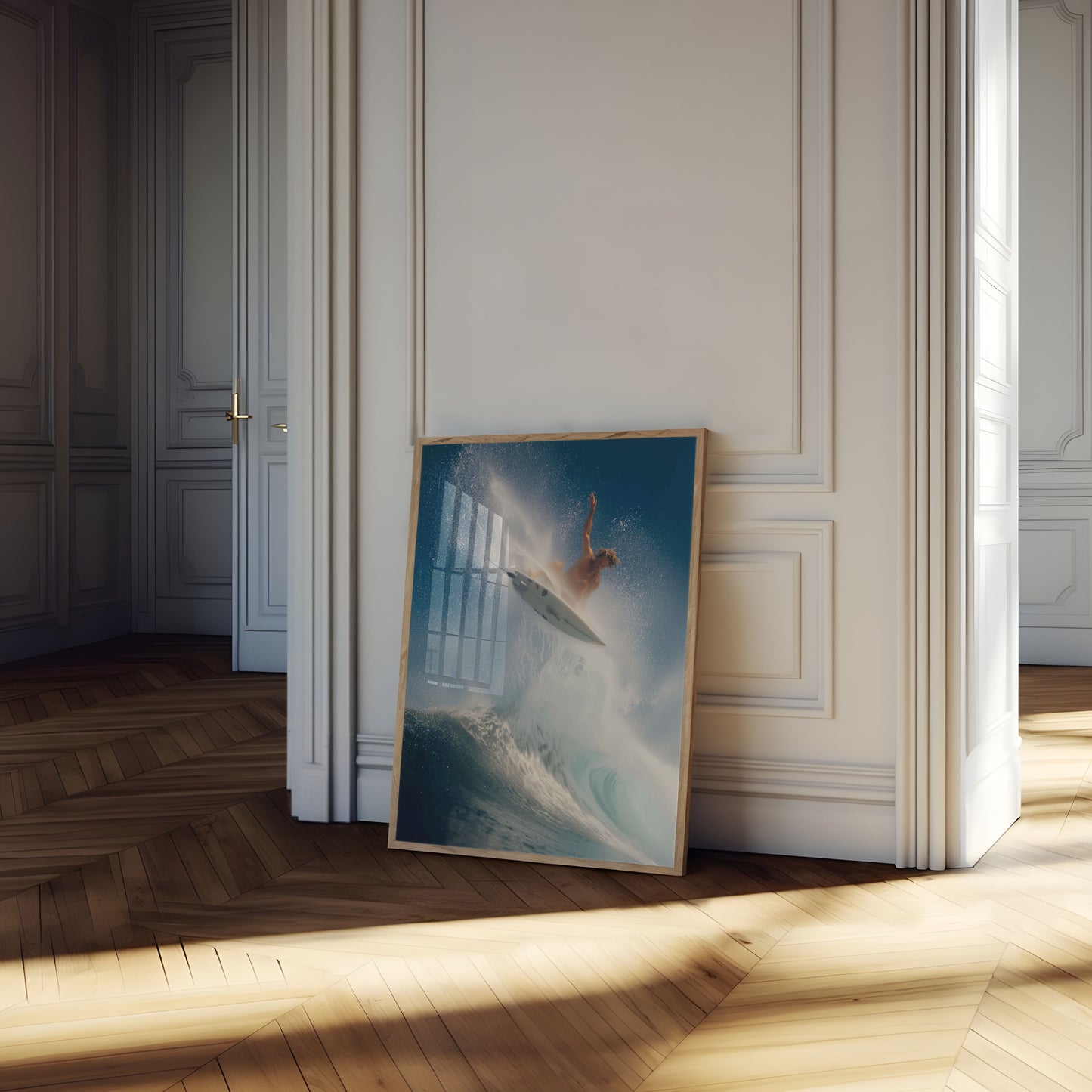 Epic Surfing Wave Explosion Poster