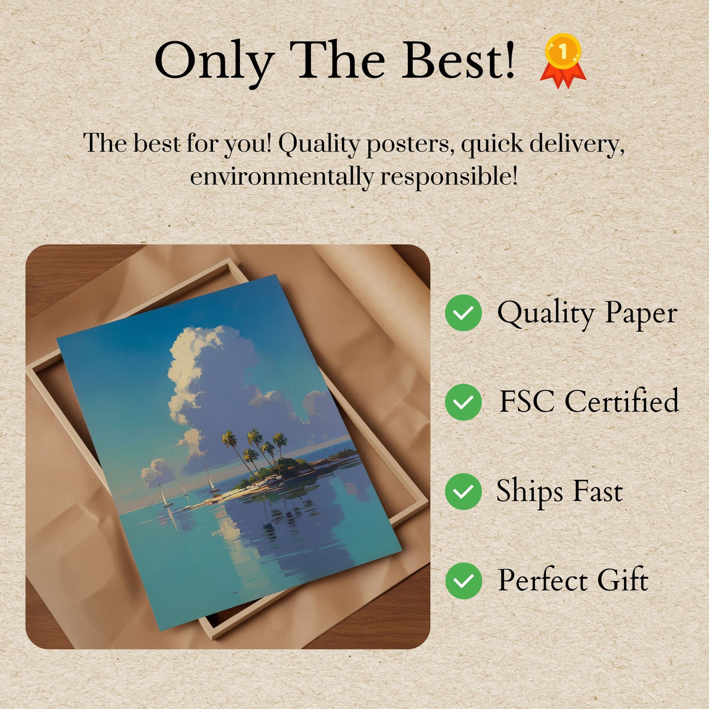 Tropical Paradise Sailboat Poster