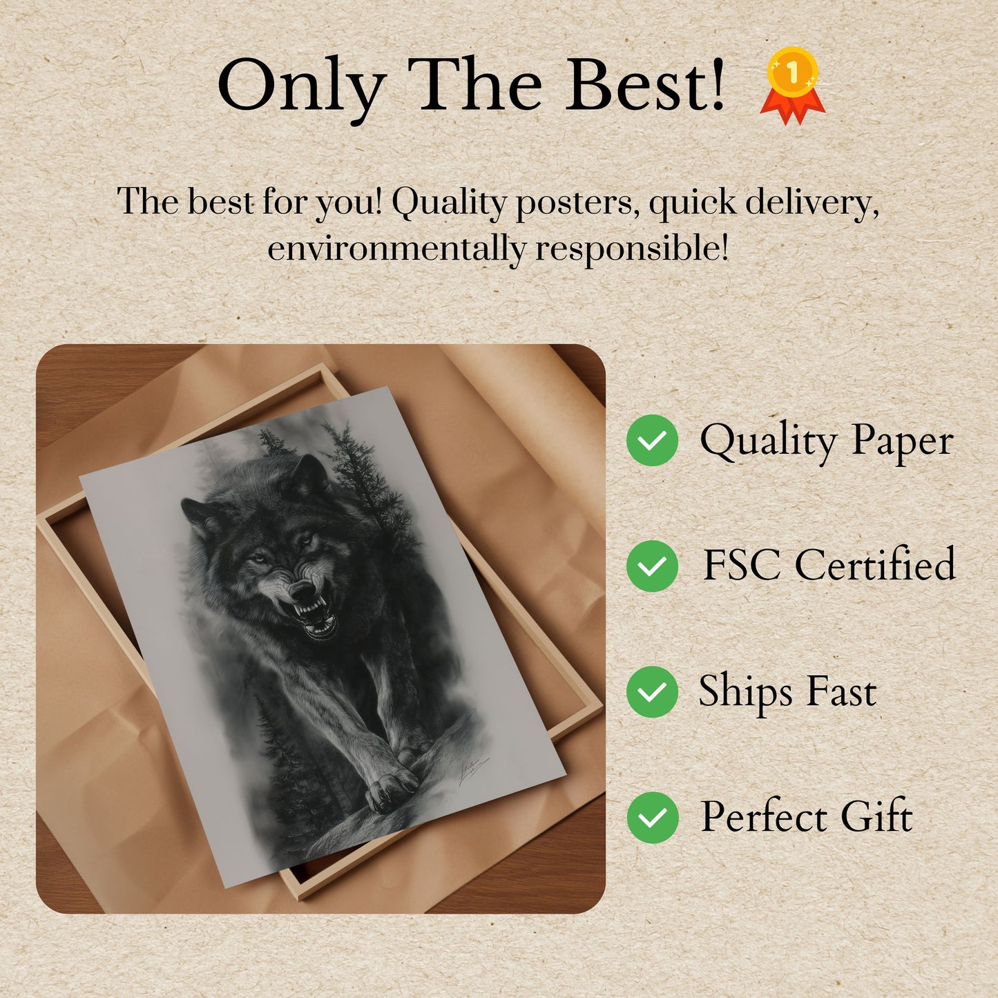 Póster del bosque del lobo feroz