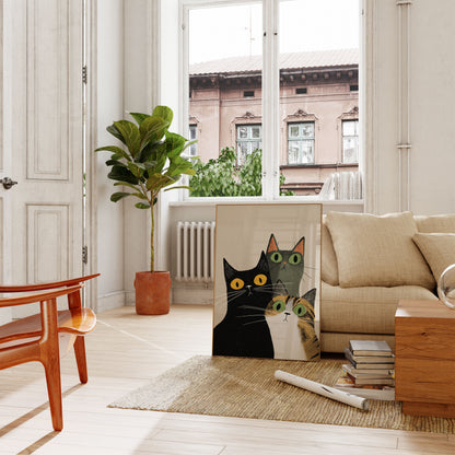 Three Cats Gazing Poster