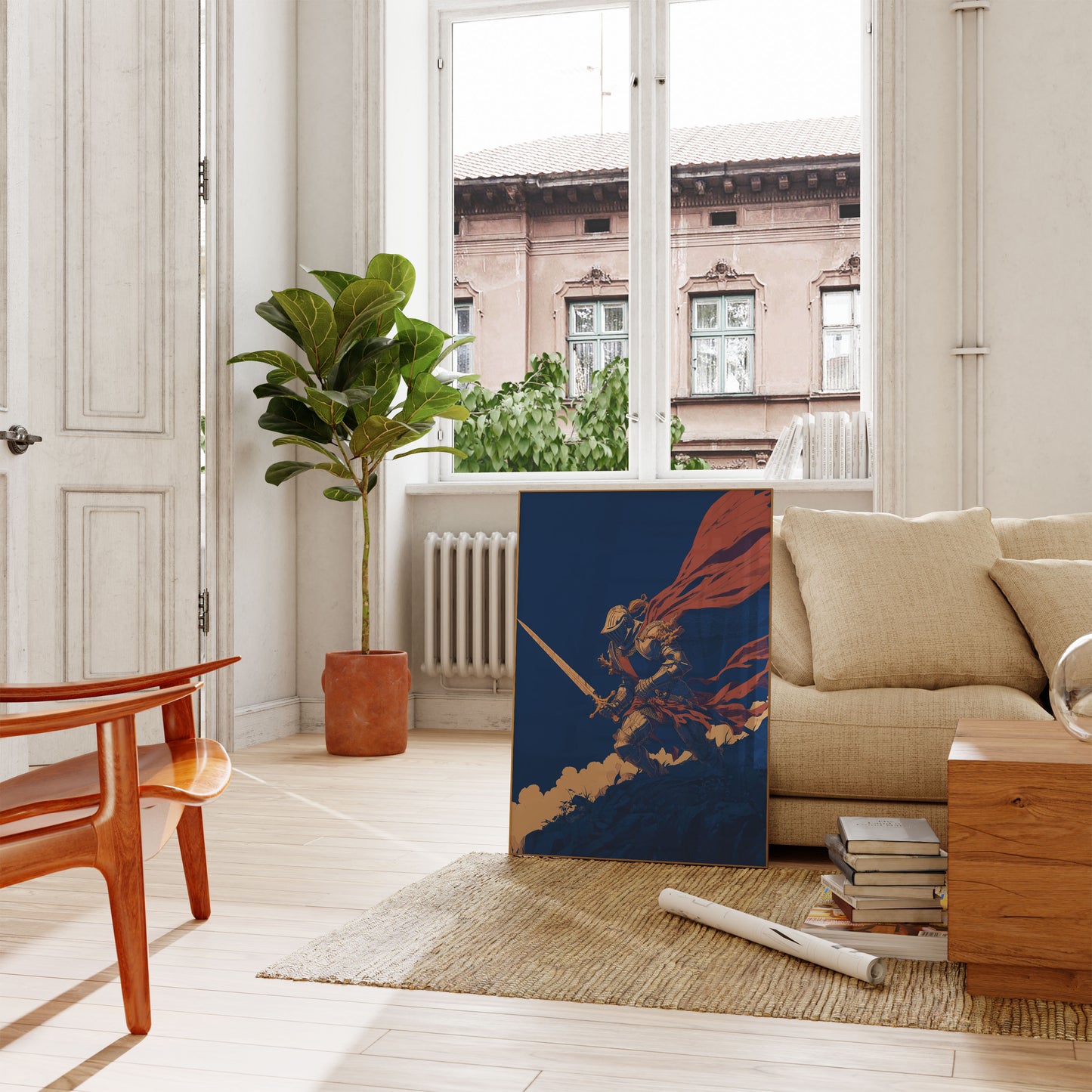 Crimson Knight's Ascent Poster