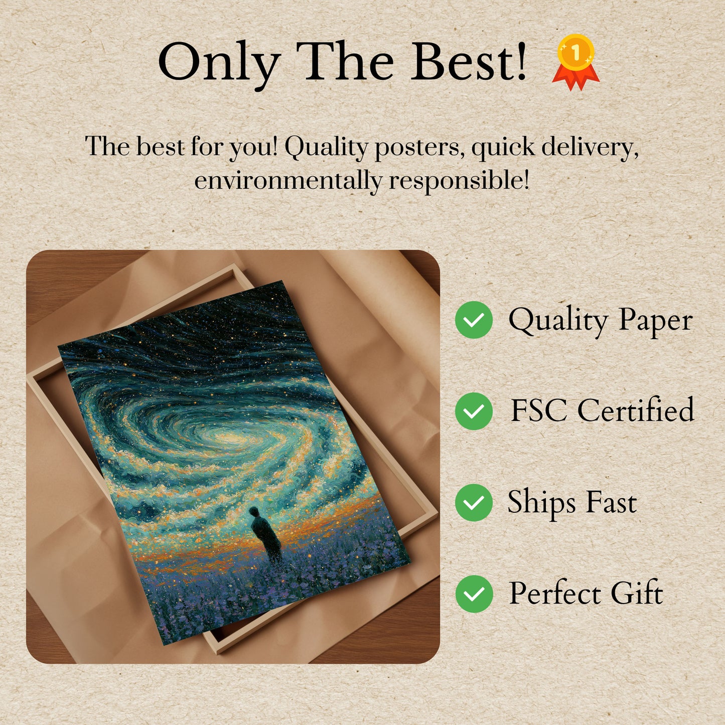 Starry Night Galaxy Dreamer Poster