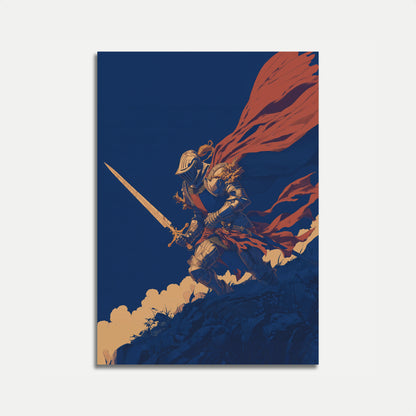 Crimson Knight's Ascent Poster