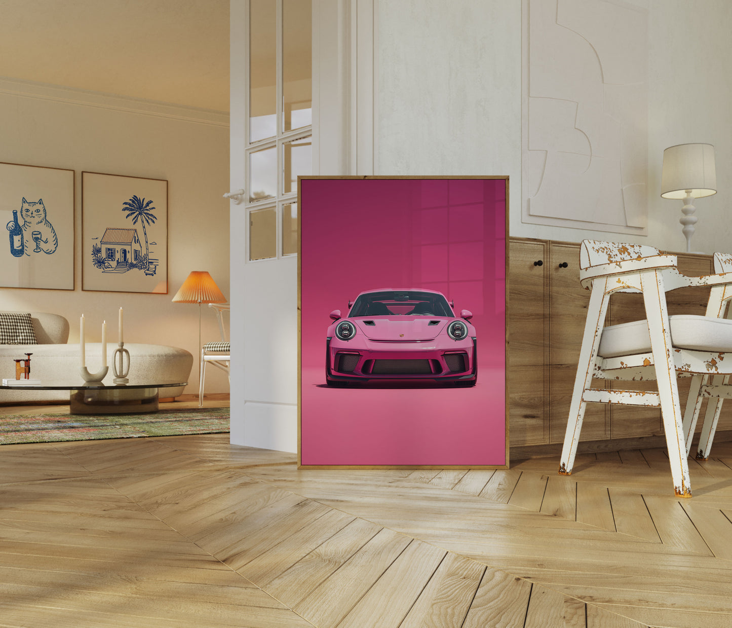 Pink Porsche Fartdjævel Plakat