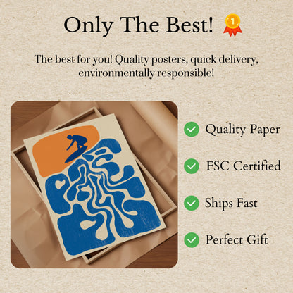 Póster de Surfista Montando una Ola del Océano