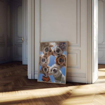 Cute Puppy Friends Sky Poster