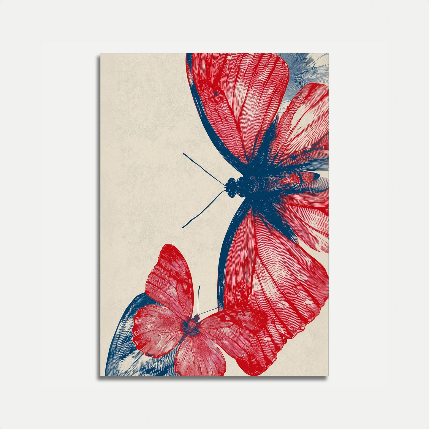 Póster patriótico de alas de mariposa