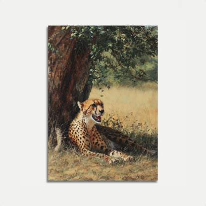 Gepard ruht unter Baum Poster