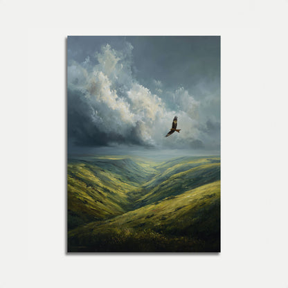 Eagle Soaring Over Valley Poster