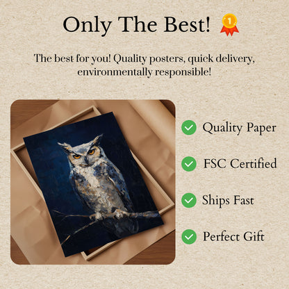 Majestic Owl Night Poster