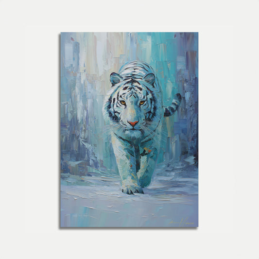 Arctic Blue Tiger Poster