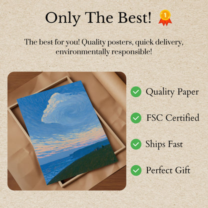 Coastal Cliffs at Sunset Poster