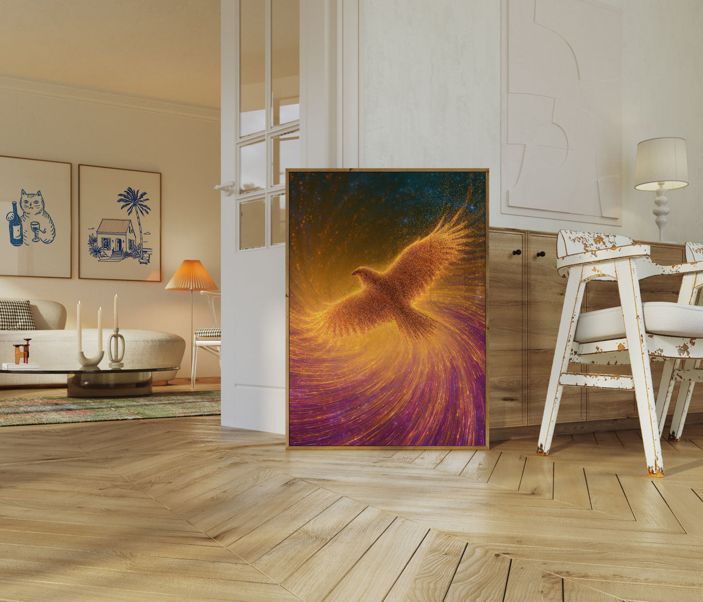 Phoenix Rising Golden Wings Poster