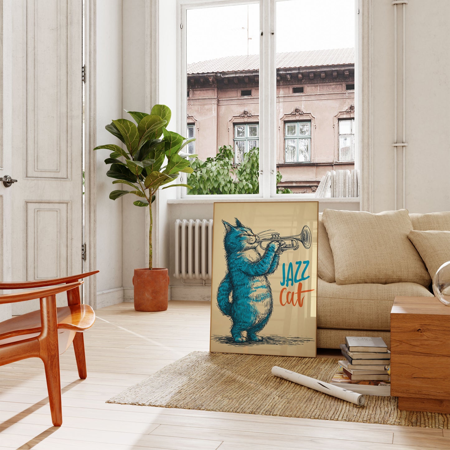 Blue Jazz Cat Musical Poster