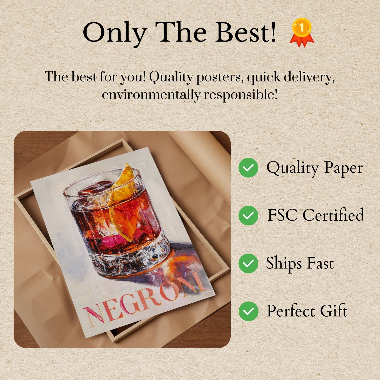 Vibrant Negroni Cocktail Poster