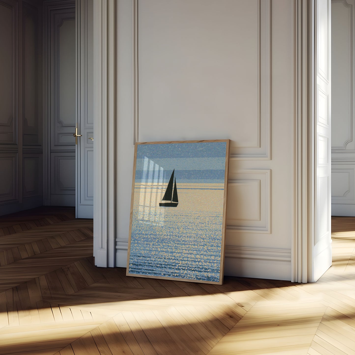 Sailboat on Shimmering Waters Poster