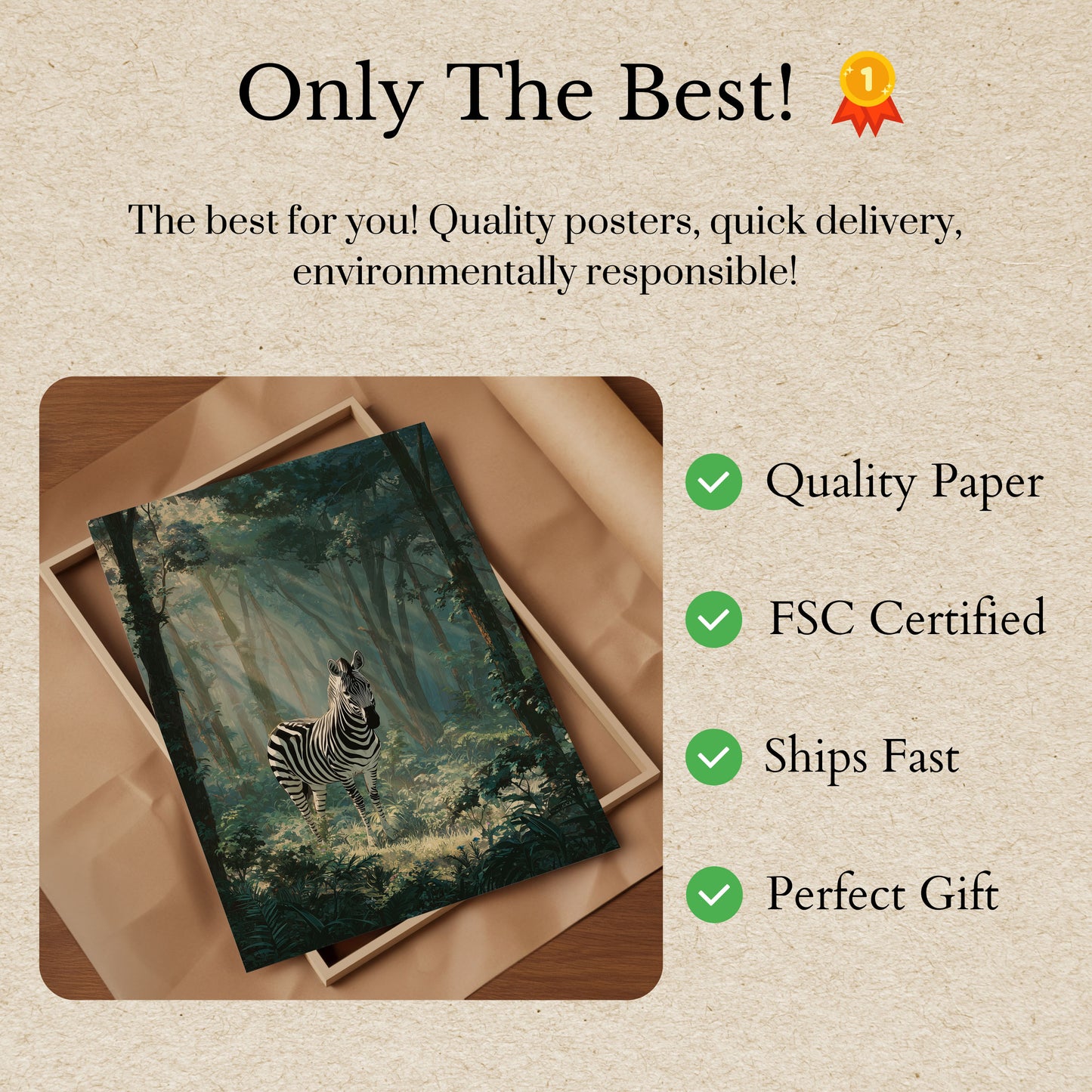 Mystical Forest Zebra Poster