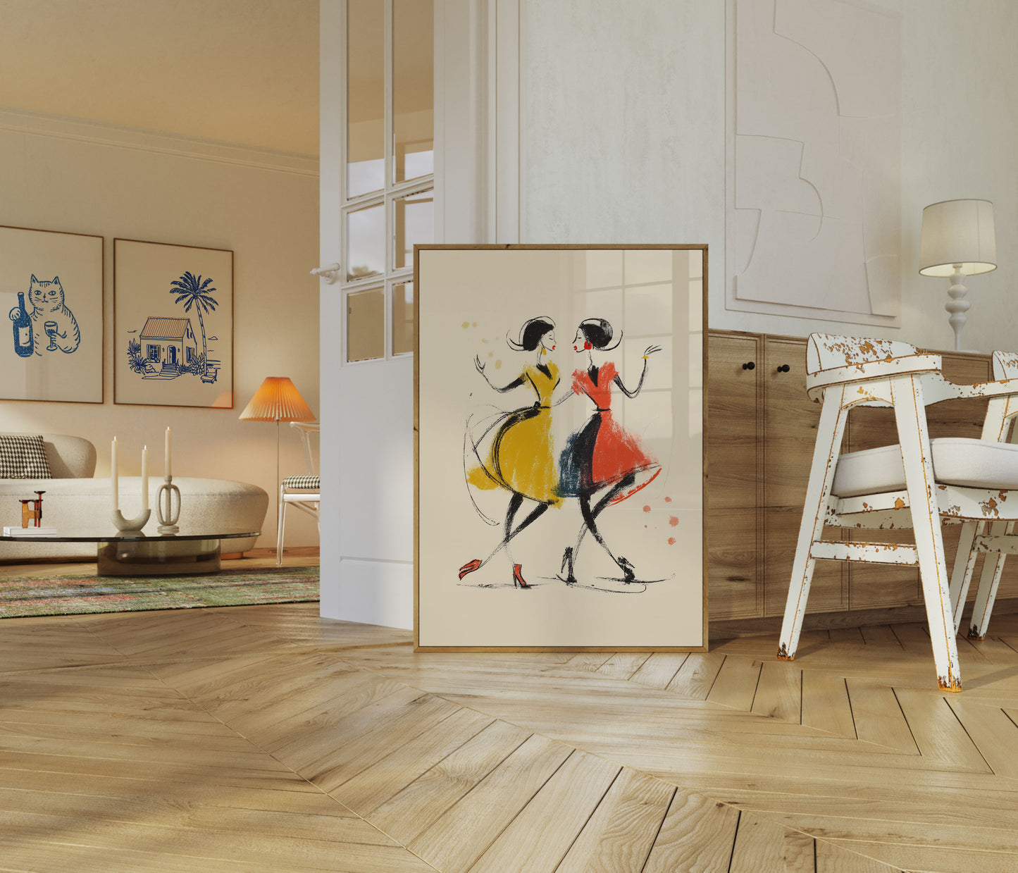 Póster retro de bailarinas
