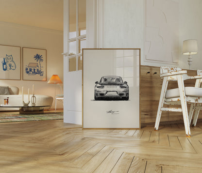 Classic Porsche Rear View Poster