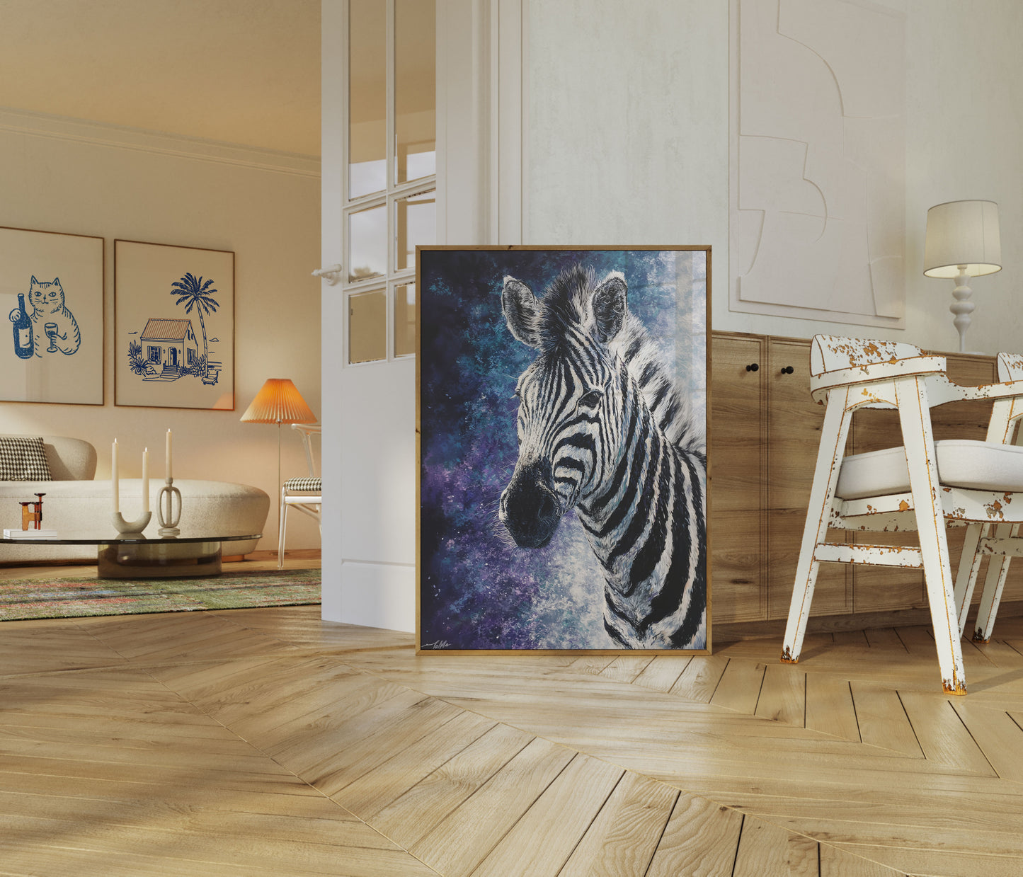 Cosmic Zebra Stripes Poster