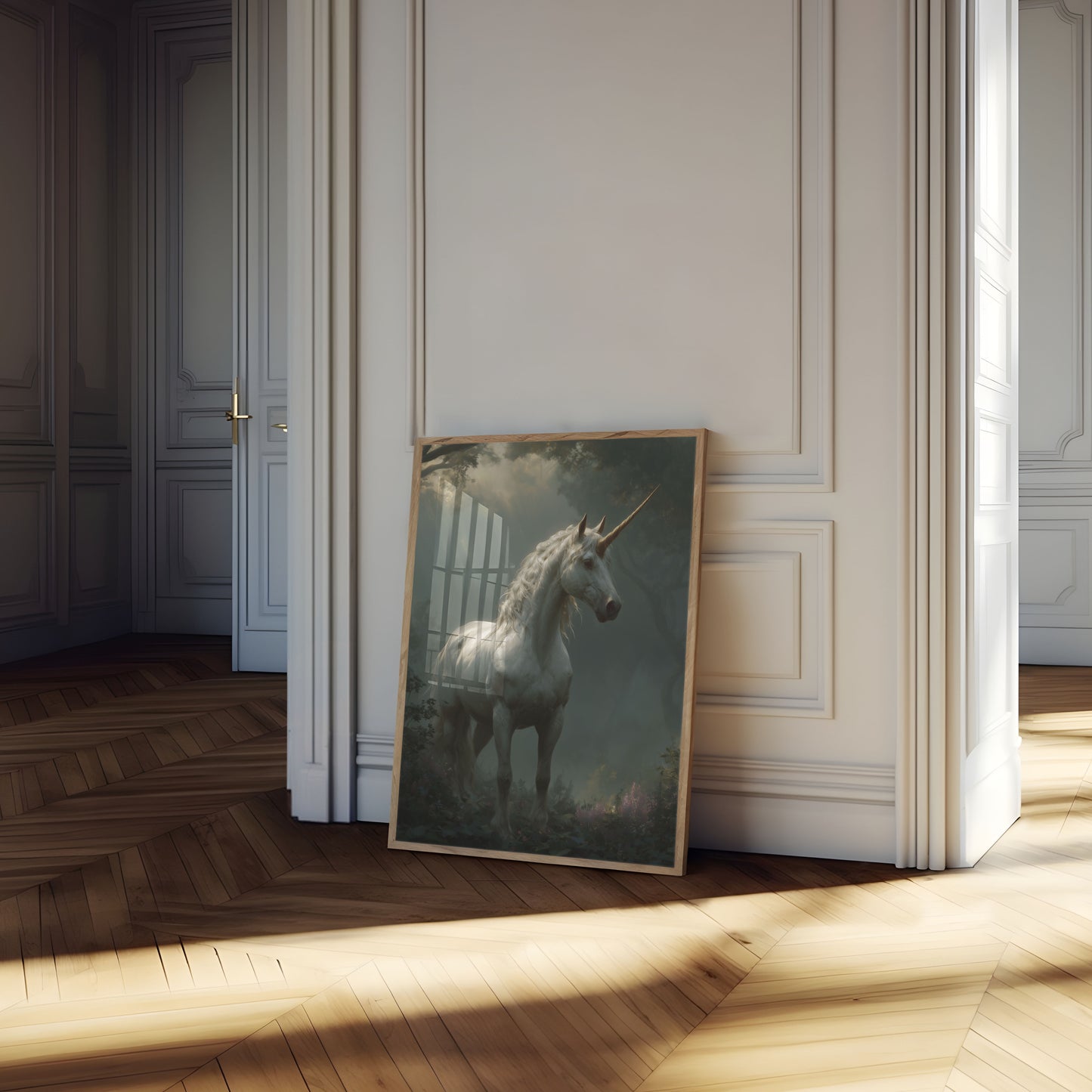 Poster della Foresta dell'Unicorno Bianco Mistico