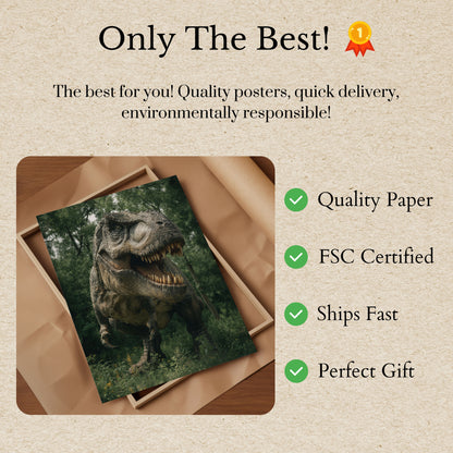 Fierce T-Rex Forest Roar Poster