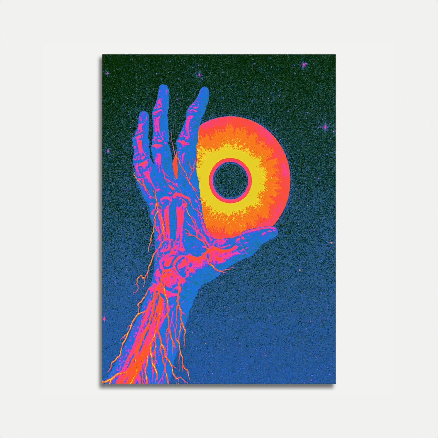 Cosmic Hand Holding Sun Poster