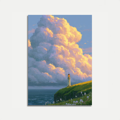 Leuchtturm an Küstenklippen Poster