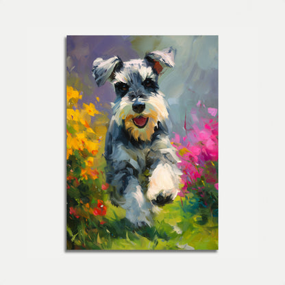 Verspielter Schnauzer Garten Poster