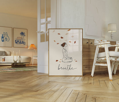 Herbst-Meditation Atmen Poster