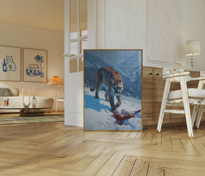 Poster del Leone di Montagna nella Neve