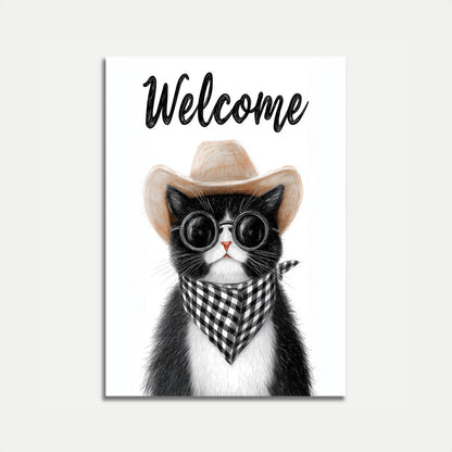 Cowboy Kat med Solbriller Plakat