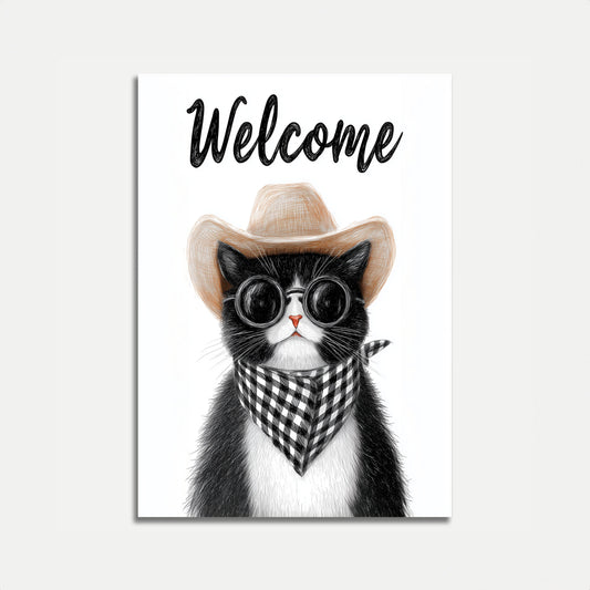 Cowboy-Katze mit Sonnenbrille Poster