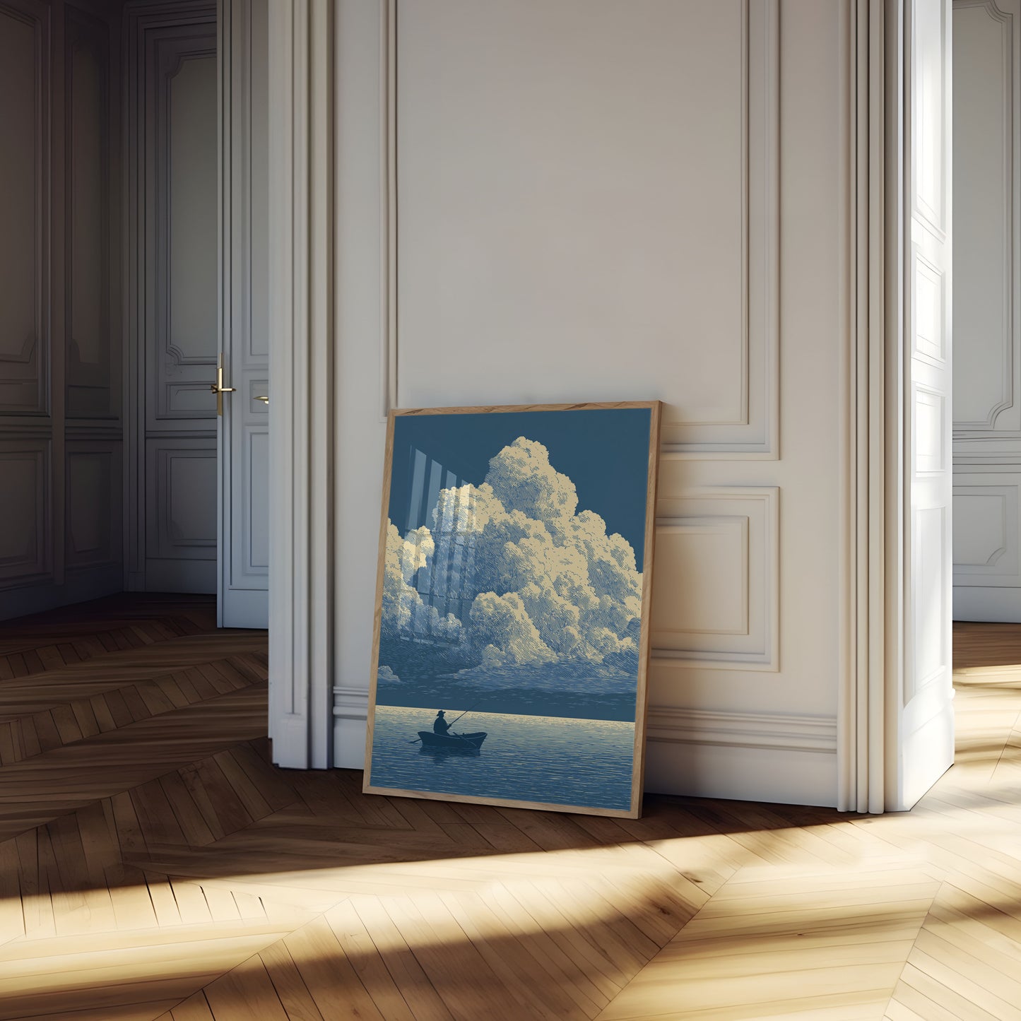 Solitaire Visser Onder Wolken Poster