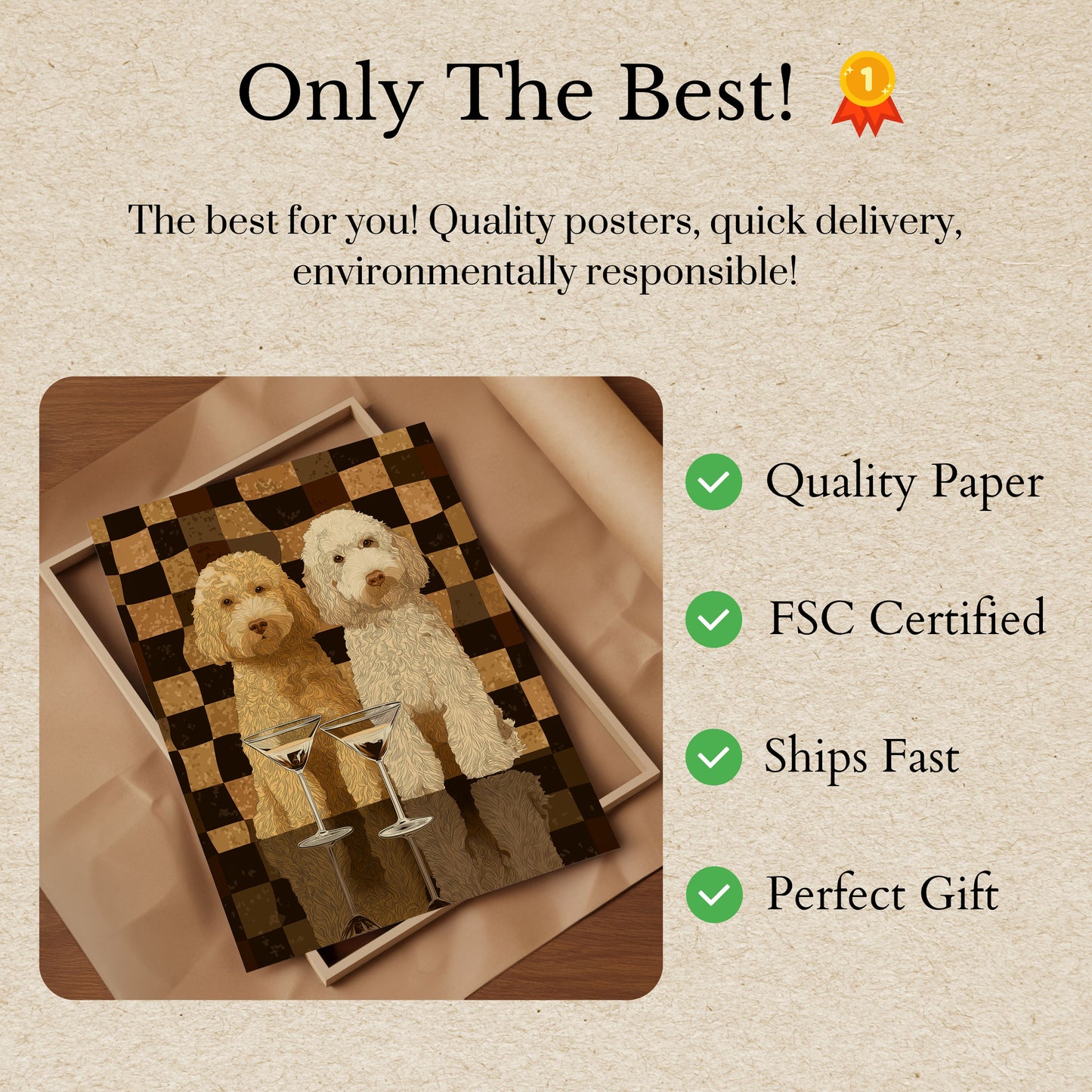 Cocktail Poodle Companions Poster