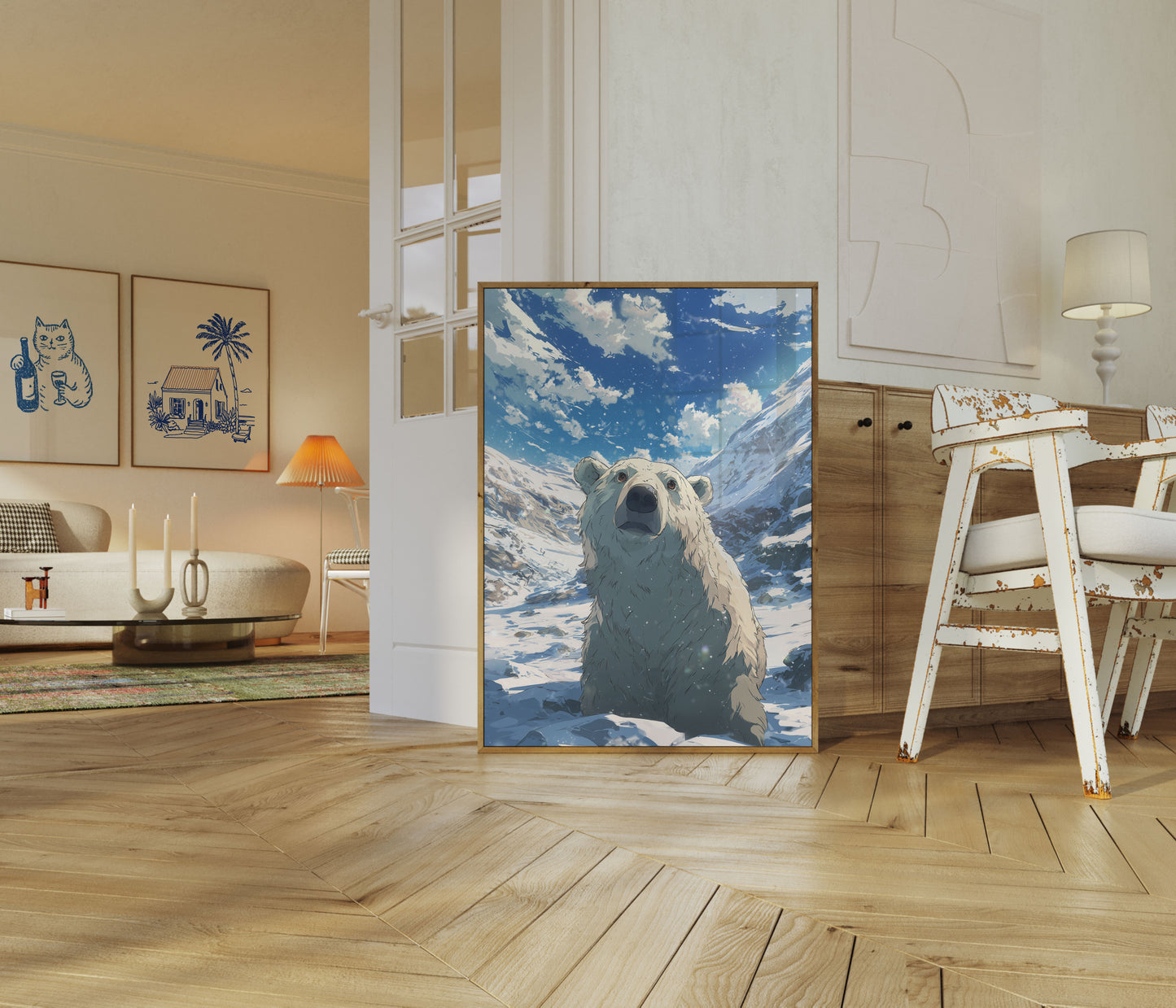 Majestic Polar Bear Snow Poster
