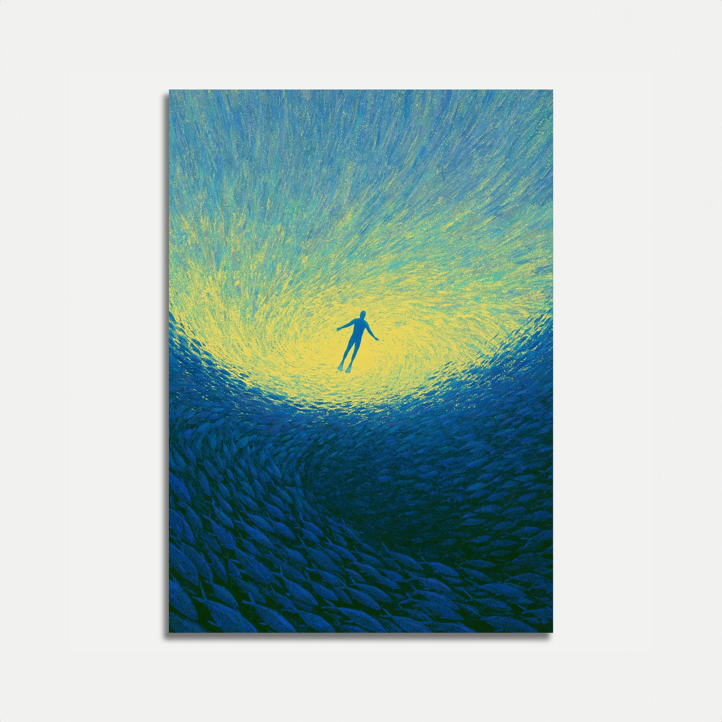 Swimmer Rising to Light Poster