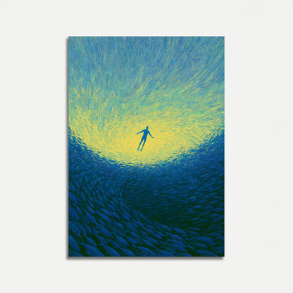 Swimmer Rising to Light Poster