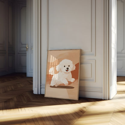 Surfing Bichon Frise Dog Poster