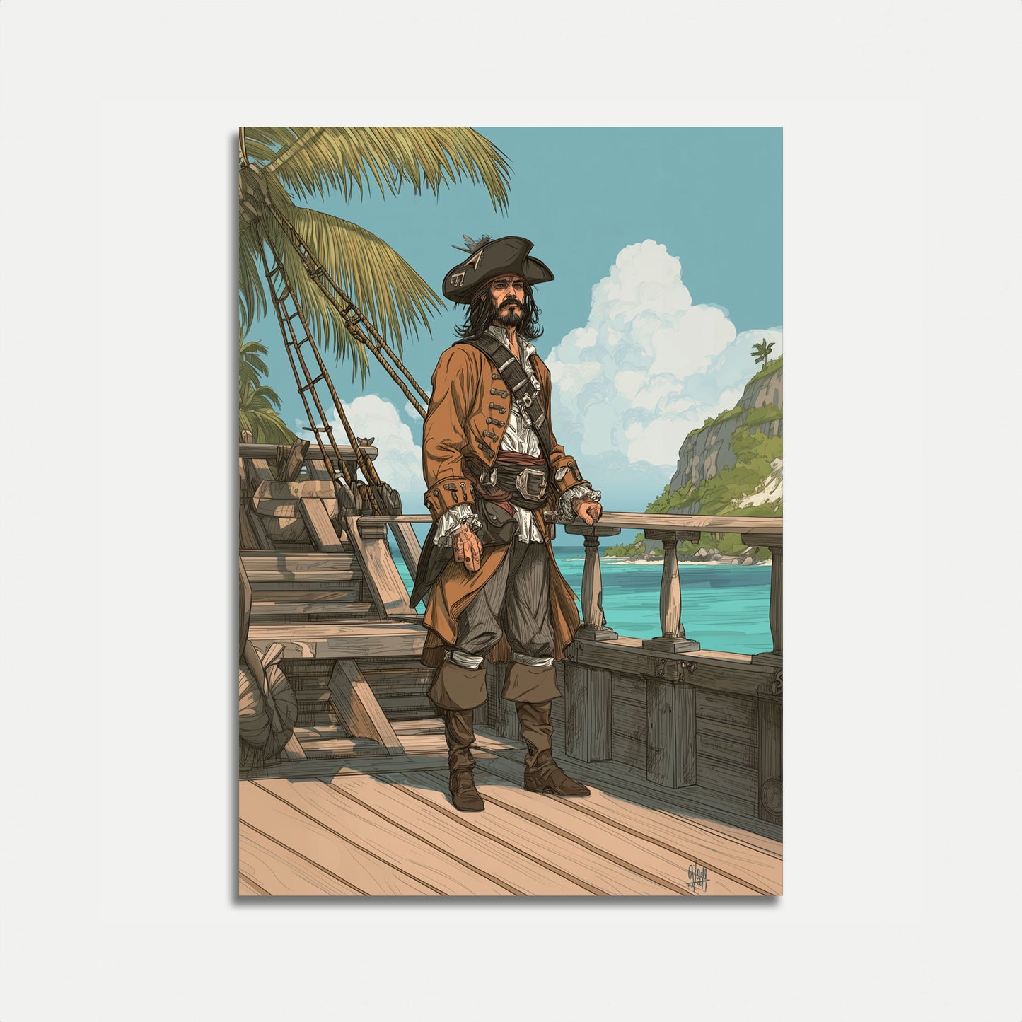 Seasoned Pirate Captain Poster