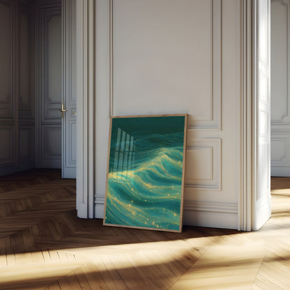 Gouden Lichtgolven Poster