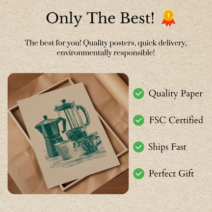 Morning Coffee Brewing Poster