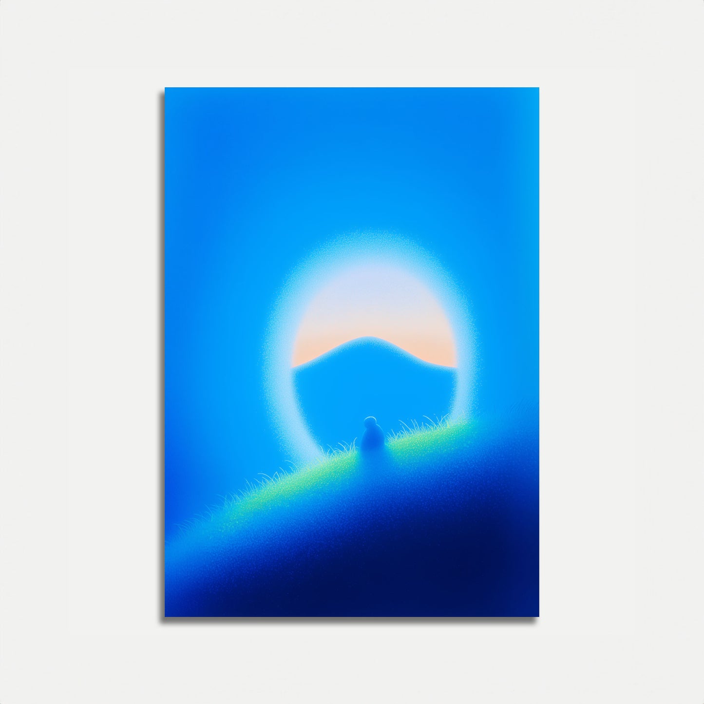 Friedlicher Blauer Berge Sonnenaufgang Poster