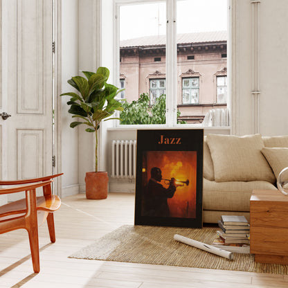 Jazz-Trompeter-Silhouetten-Poster