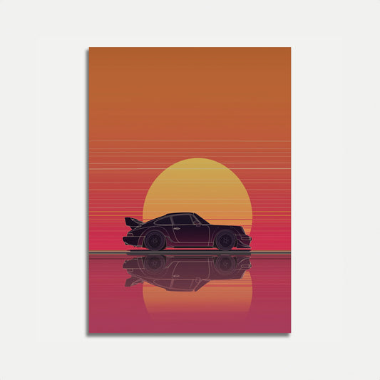 Sunset Porsche 911 Reflection Poster