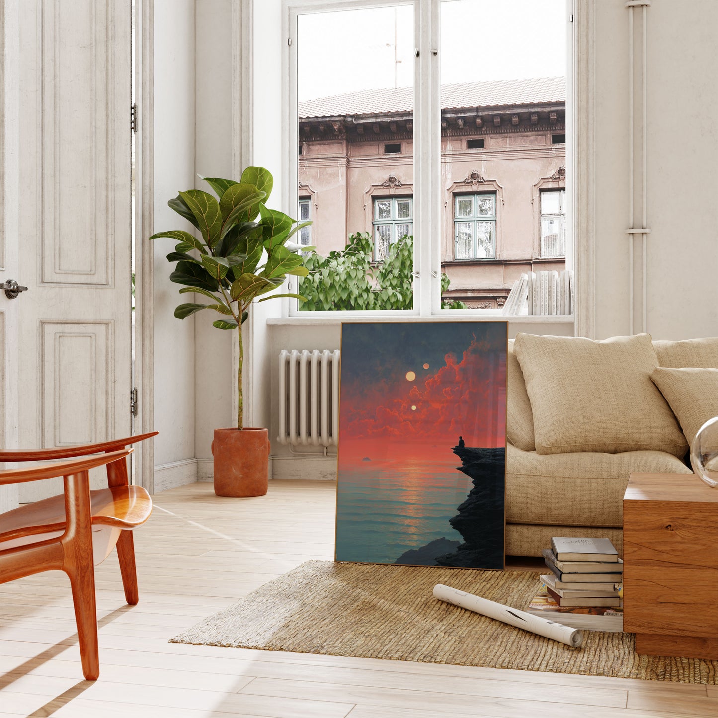 Solitary Reflection at Sunset Poster